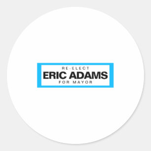 Pegatina Redonda Reelegir a Eric Adams como alcalde de Nueva York
