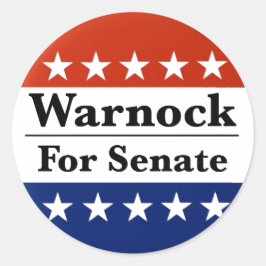 Pegatina Redonda Reelegir a Raphael Warnock al Senado de Estados Un