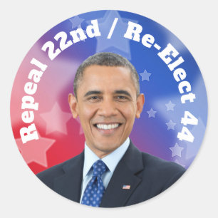 Pegatina Redonda Reelegir al presidente Obama