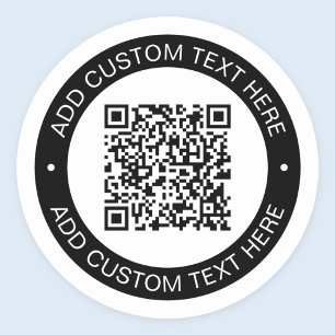 Pegatina Redonda Reemplazar con su propio código QR o imagen cargad