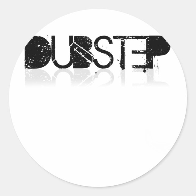 Pegatina Redonda Reflexión de Dubstep (Anverso)