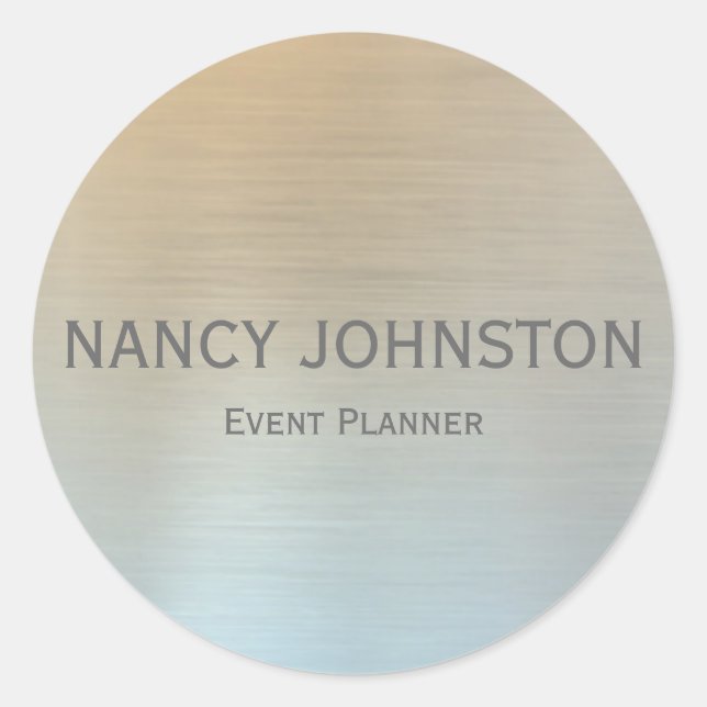 Pegatina Redonda Reflexión plateada Minimalista moderna (Anverso)