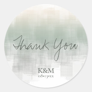Pegatina Redonda Reflexiones de acuarela Gracias Sage ID774