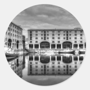 Pegatina Redonda Reflexiones del Liverpool de Albert Dock