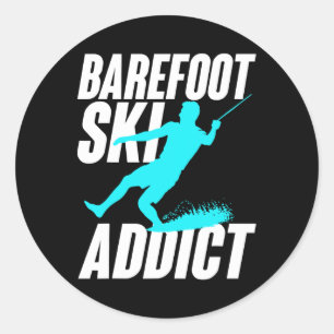 Pegatina Redonda Refoot Ski Addict Humorous Refoot Water Sport