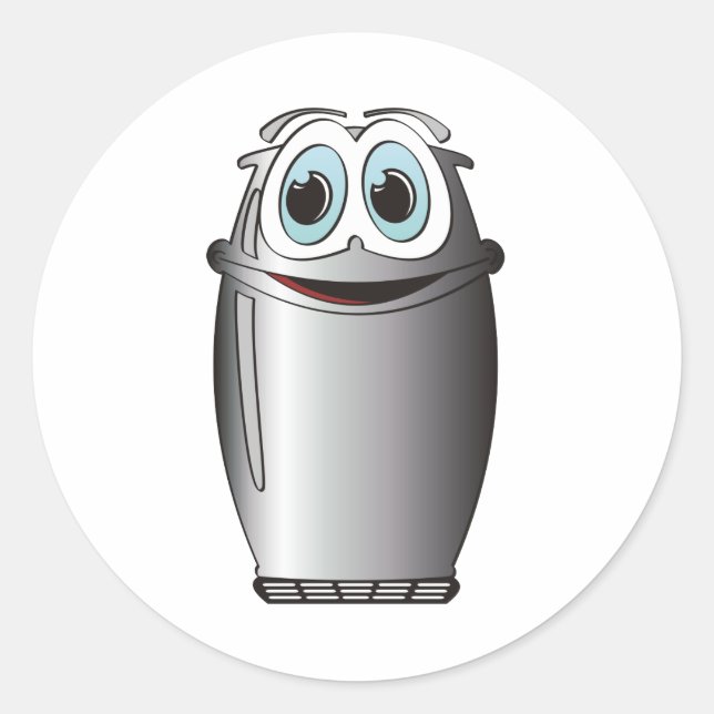 Pegatina Redonda Refrigerador de Personalizado de acero inoxidable (Anverso)