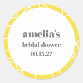 Pegatina Redonda Regader de Boda Personalizado de Arte de Línea Abs