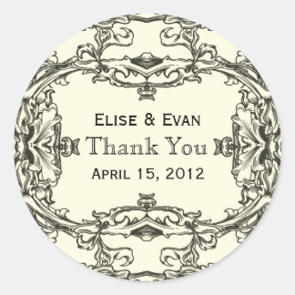 Pegatina Redonda Regal Elegance Gracias Pegatinas