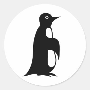 Pegatina Redonda Regalo antártico de Penguin Penguins para el invi