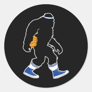 Pegatina Redonda Regalo Bigfoot Retro Bysketbyll Para Creyente De S