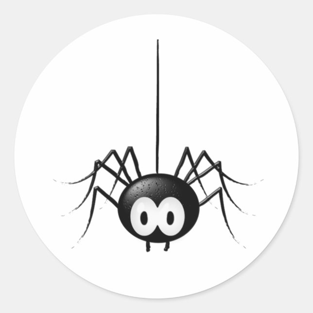 Pegatina Redonda Regalo Black Spider Cute Halloween (Anverso)