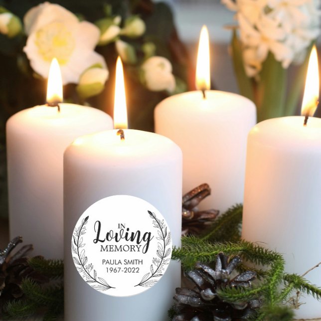 Pegatina Redonda Regalo conmemorativo funeral en memoria de ser que (Subido por el creador)