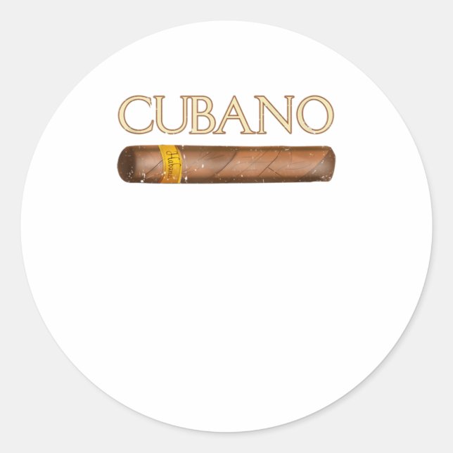 Pegatina Redonda Regalo Cubano de Cigar Tee para Hombres Cig (Anverso)