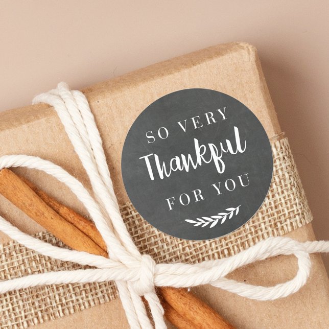 Pegatina Redonda Regalo de Acción de Gracias Rústico Gris Otoño oto (Subido por el creador)