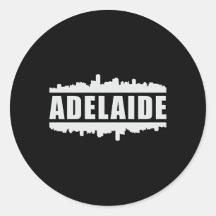 Pegatina Redonda Regalo de Adelaide Australia City Skyline Cityscap