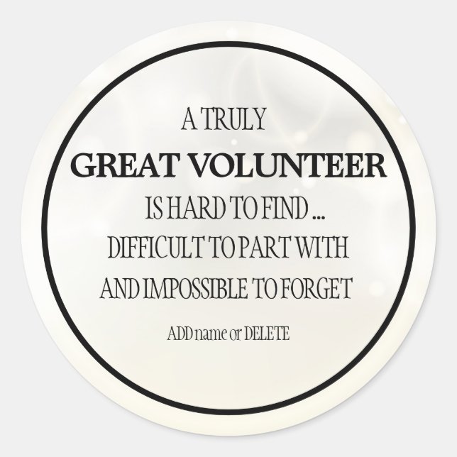 Pegatina Redonda Regalo de agradecimiento voluntario (Anverso)