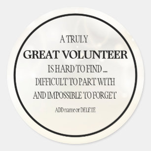 Pegatina Redonda Regalo de agradecimiento voluntario