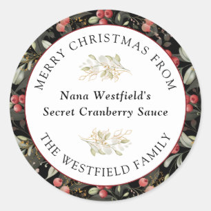 Pegatina Redonda Regalo de alimentos para Navidades de la Cruz Roja