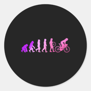 Pegatina Redonda Regalo de amante del ciclismo femenino para chicas