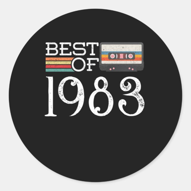 Pegatina Redonda Regalo de aniversario de la época de los 37 años d (Anverso)