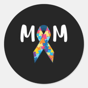 Pegatina Redonda Regalo de apoyo a madres con autismo, conciencia,