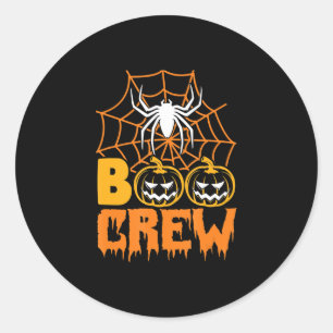 Pegatina Redonda Regalo de araña Boo Calabaza Halloween Spider Boo