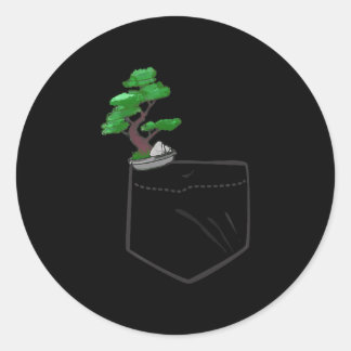 Pegatina Redonda regalo de árbol bonsai