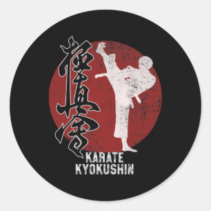 Pegatina Redonda Regalo de arte marcial de Kyokushin Karate