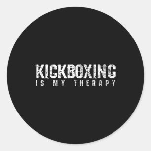 Pegatina Redonda Regalo de Artes de Material de Boxeo de Kickboxing