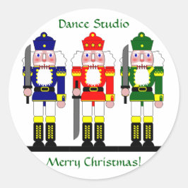 Pegatina Redonda Regalo de ballet de Navidades personalizados de ca