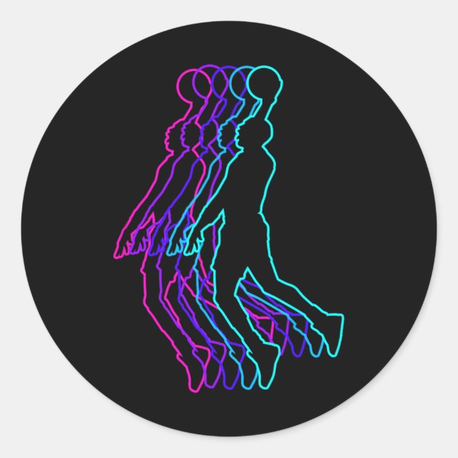 Pegatina Redonda Regalo De Baloncesto Para Entrenadores Jóvenes Jug (Anverso)