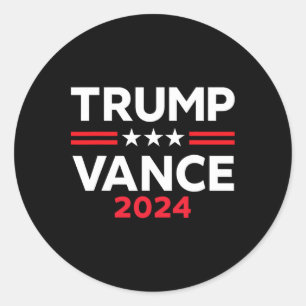 Pegatina Redonda Regalo de bandera estadounidense Trump Vance 2025
