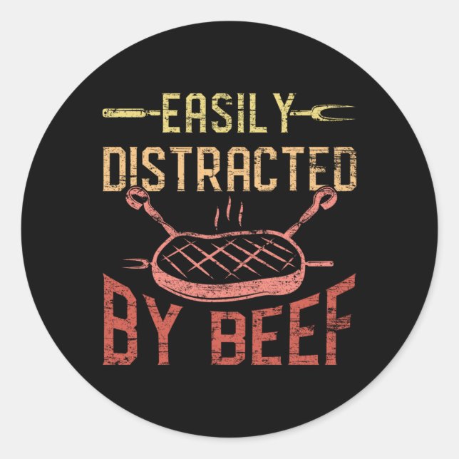 Pegatina Redonda Regalo de barbacoa (Anverso)