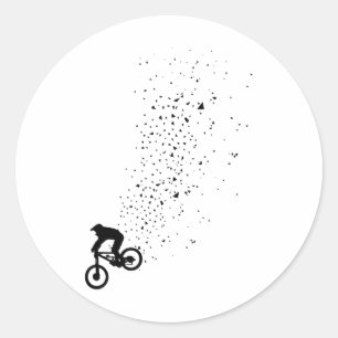 Pegatina Redonda Regalo de bicicleta de montaña cuesta abajo Mtb en