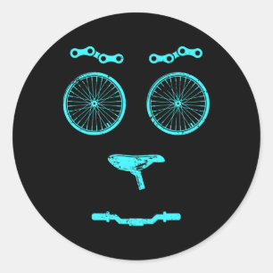 Pegatina Redonda Regalo de bicicleta de montaña para ciclista de bi