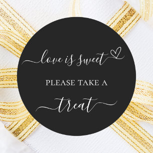 Pegatina Redonda Regalo de boda blanco negro