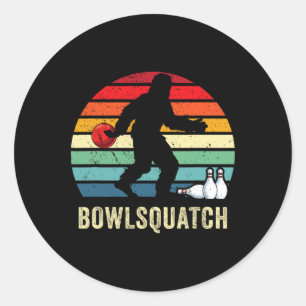 Pegatina Redonda Regalo de bolos Bigfoot Regalos de Sasquatch Jugad