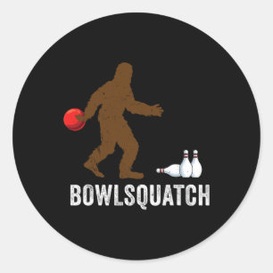Pegatina Redonda Regalo de bolos Bigfoot Sasquatch Regalos para bol