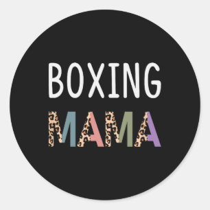 Pegatina Redonda Regalo de boxeo Mama Boxer Women - Graciosa Boxing