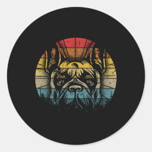 Pegatina Redonda Regalo de bulldog Perro Frenchie Hombres Hombres D