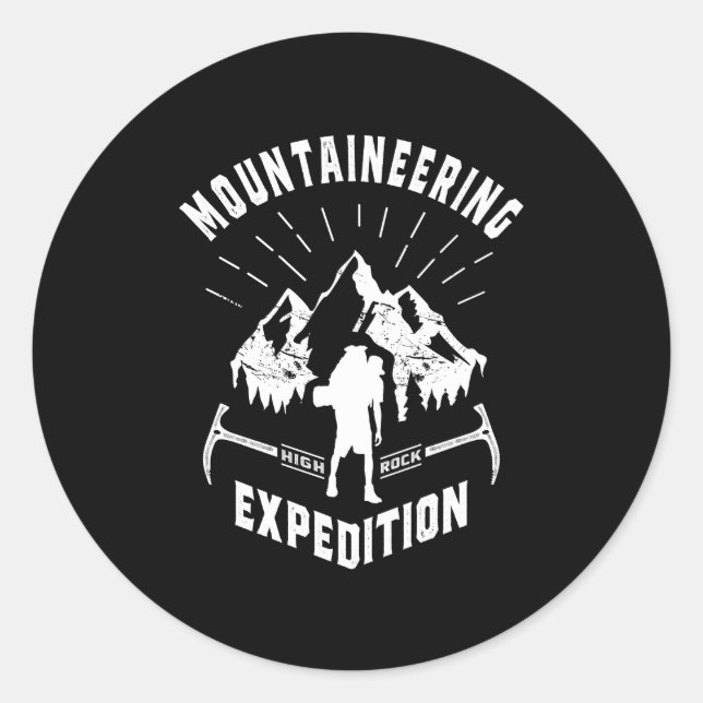 Pegatina Redonda Regalo de camisetas de Hot Mountaineering (Anverso)
