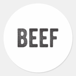 Pegatina Redonda Regalo De Carne Para Hombres Amantes De Carne Bbq