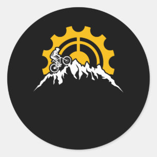 Pegatina Redonda Regalo de ciclismo de montaña MTB para bicicletas