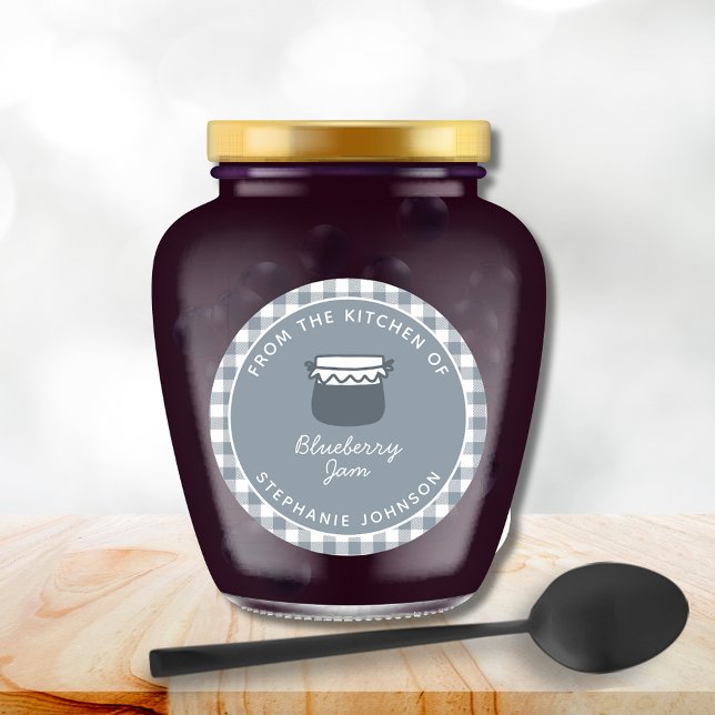 Pegatina Redonda Regalo de comida de la cocina de (Food Gift From the Kitchen of Dusty Blue Classic Round Sticker)