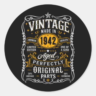 Pegatina Redonda Regalo de cumpleaños 85 años Vintage 1942 85 años