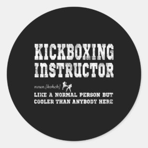 Pegatina Redonda Regalo de definición de instructor de kickboxing