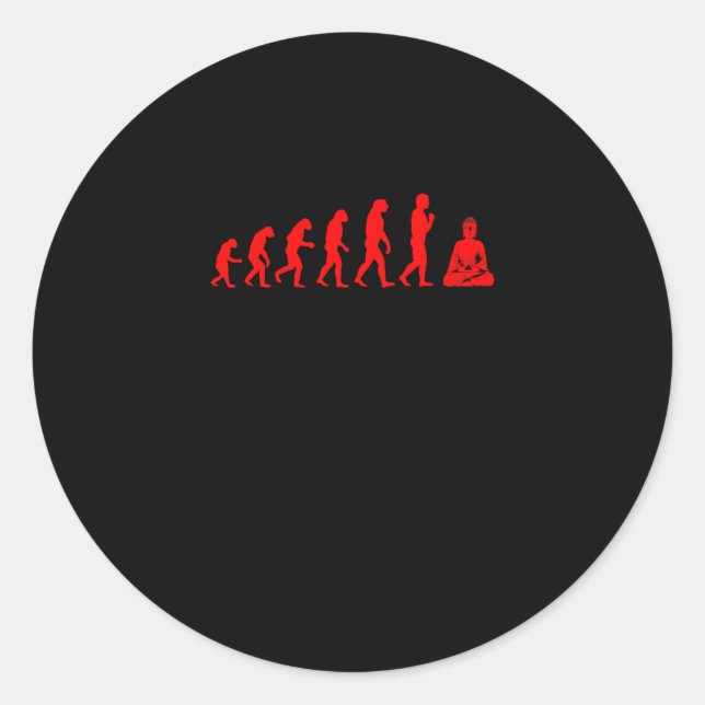 Pegatina Redonda Regalo de desarrollo budista espiritual de Buda (Anverso)