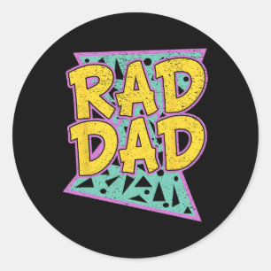 Pegatina Redonda Regalo de día para la camiseta de papá Rad Dad