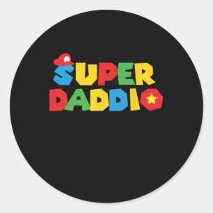 Pegatina Redonda Regalo de día para regalo de papá de hija de hijo