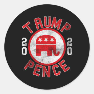 Pegatina Redonda Regalo de Elefante Republicano Retro Pro-trump Pen